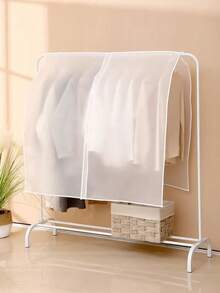 1pc Transparent Garment Cover, Hanging Wardrobe Storage Protector For Coats, Suits, Clothing Sets, Home Use