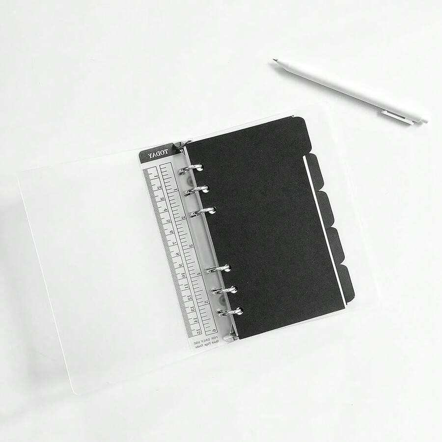 Zelten RefillS - - - Loose Leaves For A6 Cover Ring Binder/Personal Organizer/Planner(A6 6 Holes, Divider Horizontal Black Paper) - DividerHorizontalBlackPaper - View 1