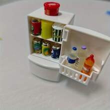 1 Piece Of Miniature Art Piece, Pocket-Sized Art Piece, Miniature Kitchen Scene Decoration Item, Retro Single-Door Refrigerator (Only Including The Refrigerator) - White - View 4