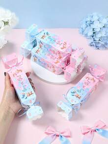 6 piezas Cajas de regalo para fiesta de revelación de género con diseño de osos pequeños en rosa y azul, cajas de dulces con patrón de osos para fiesta de revelación de género, regalos para fiesta de 1er cumpleaños, recuerdos para baby shower, cajas para snacks, suministros para fiesta de revelación de género niño o niña, embalaje para regalos de hornear, cajas para alimentos, decoraciones para fiesta de cumpleaños, decoración para revelación de género, decoraciones para baby shower, regalos para revelación de género, decoración de mesa para fiesta de recién nacido - Oso de peluche azul y rosa - Ver 7
