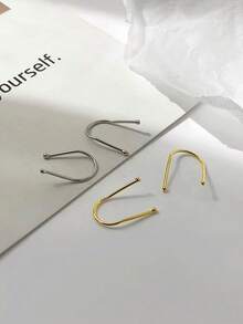 1pc S925 Sterling Silver Geometric Navel Piercing, Fashionable Navel Jewelry For Daily Wear - Single Belly Button Nail - View 5