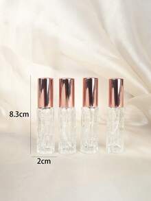 4个便携式DIY化妆品收纳瓶，10毫升优雅可重复灌装透明旅行香水瓶 - 艺术瓶盖，非常适合装爽肤水，随时随地享受美容护理，完美的旅行配件，旅行必备品，学习用品，假日露营必备品，迷你度假香水，女士香水，男士香水，海滩旅行必备品，暑期学习用品，返校用品 - 彩色 - 查看 23