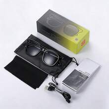 VUB 2026 Wireless Smart Glasses, Auto-Dimming Lenses, Touch Operation, Built-In Microphone, HD Audio, Wireless Connection, Rechargeable Battery, Suitable For Office, Outdoor, Sports, Driving, Music Playback, Hands-Free Calling - Ideal Holiday Gift! - 黑色 - 查看 11