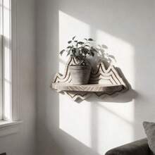 Estante flotante de madera para pared, creativo, con forma de montaña, para plantas, libros y mucho más. - Blanco - Ver 2