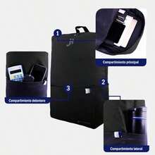 JH HOKINS Mochila para Laptop Escolar Impermeable Incluye Candado 17 Pulgadas para Trabajo, Escuela, Viajes - gris - Ver 6