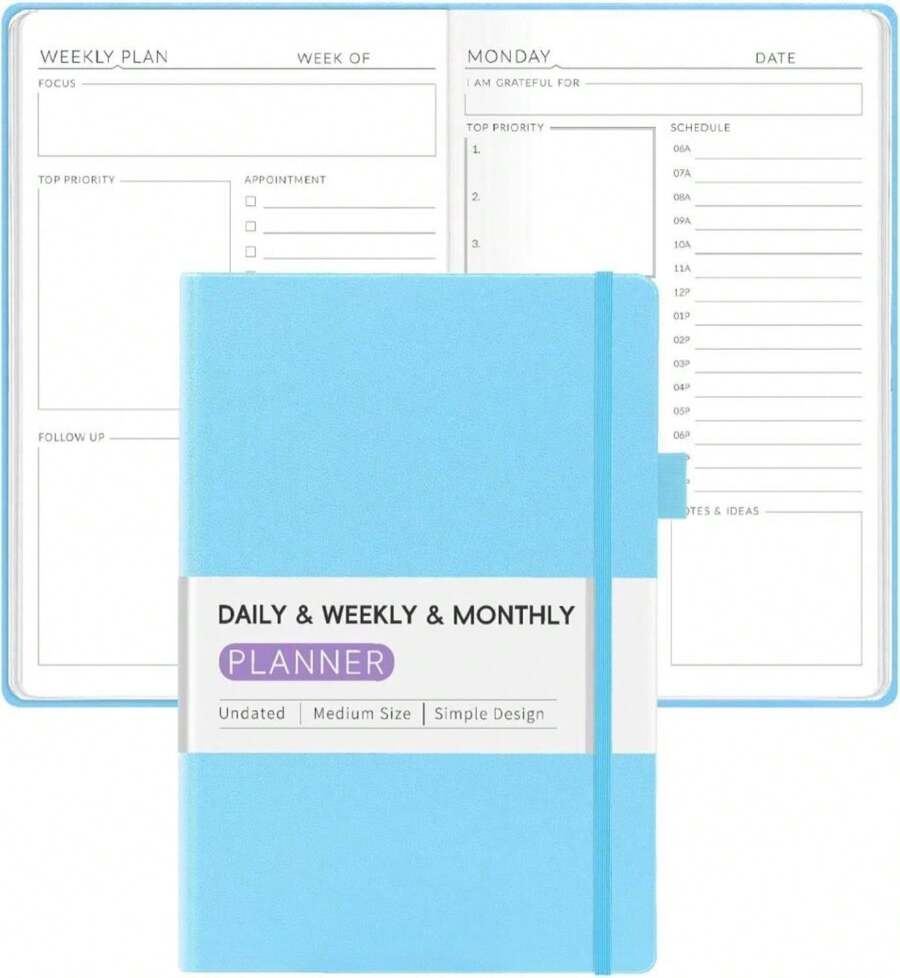 Undated Weekly Planner For 2026, Forvencer Simplified Weekly &Amp; Monthly Calendar Planner, Cute Daily Organizer Notebook, Agenda Journal To Track Goals &Amp; Tasks, Start Anytime, A5 Size, Pink - Màu sắc - Xem 1