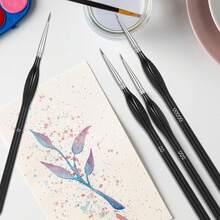 New 8Pcs Detailing Paint Brush Set, Miniature Paint BrushSet For Fine Detail Painting, Fine Brush Small Painting Brushfor Art, Crafts, Acrylic, Watercolor, Oil, Model, Face - Image Color - View 5