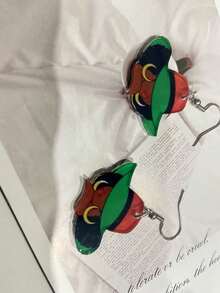 1 Pair Of Elegant And Sexy Women's Pendant Earrings, Acrylic Printed Design, Stainless Steel Ear Hooks, Lightweight And Stylish, Suitable For Everyday Wear, Parties, Celebrations, Holiday Gifts, Christmas And Other Occasions. - A - Xem 8