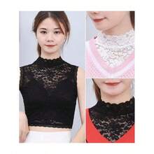 New Lace Collar Decor Pullover Vest For Women, Stretchy Plus Size Undershirt For Autumn/Winter - Multicolor - View 12