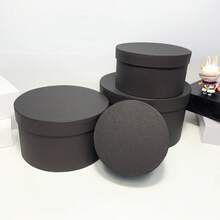 4个/套，粉色、白色、黑色、灰色圆形礼盒，纸质，可堆叠，DIY，纯色，浪漫简约风格，卧室、客厅装饰，适用于情人节、生日、婚礼、节日庆典、日常使用 - 彩色 - 查看 10