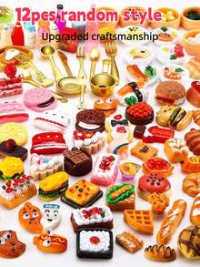 48 piezas de comida y bebida realistas en miniatura de resina - Juego de cocina en miniatura para adultos - Multicolor - Ver 15