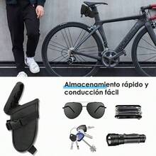 Bolsa de Silln de Bicicleta, Bolsa debajo del Asiento Bicicleta para Ciclismo con Correa, Almacenamiento de Herramienta, Bolsa de Accesorios al Aire Libre MTB Bicicleta de Montaa Carretera - Negro - Ver 4