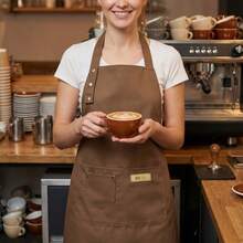 1 pieza/2 piezas/3 piezas/5 piezas Delantal impermeable y resistente al aceite, delantal estilo babero ajustable, delantal de cocina - Multicolor - Ver 7