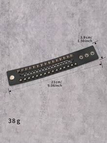 1条夸张朋克摇滚风格爪形皮革宽手镯，男士金属腕带，配有可调节隐藏式搭扣，适合万圣节、化装舞会、男士礼物、兄弟礼物、家庭礼物