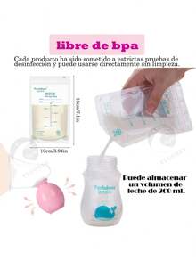 Extractor Saca Materna Manual Lactancia Recolect Leche Bolsa - Rosa Pálido - Ver 9