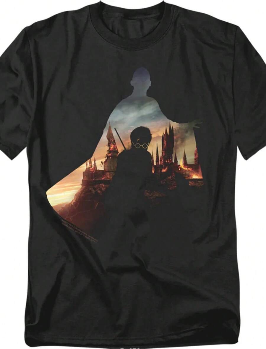 Potter Voldemort Looms Mens T Shirt Black Officially Licensed - Black - View 1