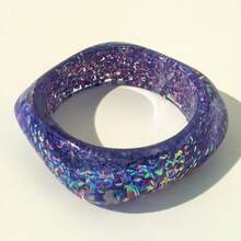 1PC Simple Semi-Transparent Iridescent Gentle Purple Bracelet For Women Fashion Laser Resin Exaggerated Hand Jewelry Party Banquet Holiday Gift - 31618-bra-bp - Xem 9