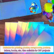 Papel Adhesivo Holográfico Imprimible, Resistente Al Agua, Eficiente, Inyección de Tinta Láser, Secado Rápido, 22 Hojas A4 para álbumes de Recortes, Fotocopiadoras,38967949 - Multicolor - Ver 6