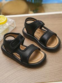 Sandalias deportivas cómodas y de moda para niños para uso al aire libre - Negro - Ver 2