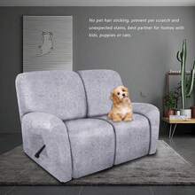 Trugenix-Recliner Sofa Covers - Leather Like Recliner Sofa Covers 3 Seater Recliner Couch Covers For 3 Cushion Couch 8 Pieces Washable Stretch Reclining Sofa Slipcovers (Brown)-GP - 01-大理石紋理 - 查看 10