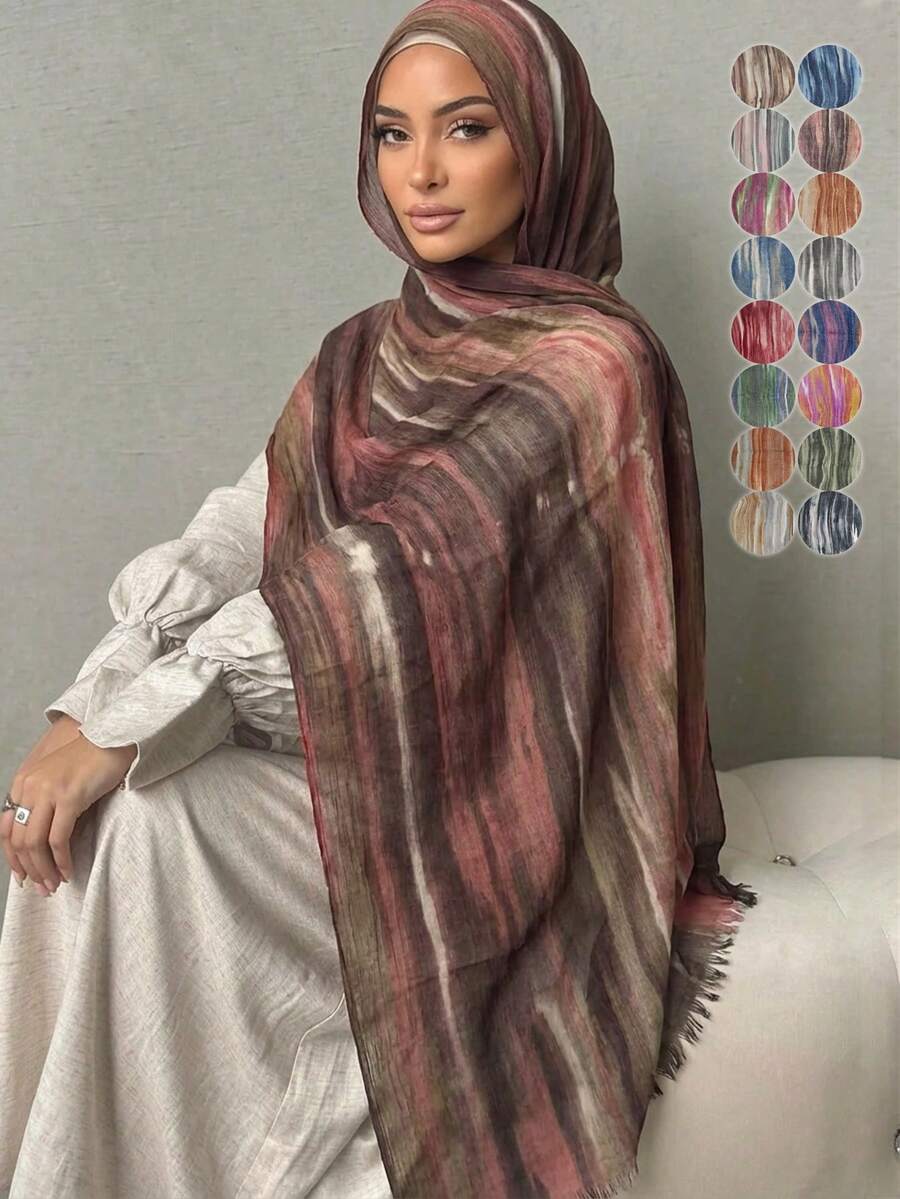 1pc Women's Casual Rayon Rainbow Headband, Fashionable Boho Carnival Ribbon Scarf, Suitable For Daily Wear - Colorful Scarf - View 1