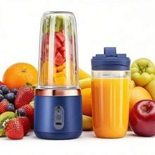 ASLING Electric Mini Juicer Rechargeable Multifunctional Portable Juicer Six Blades For Home Use Juice Blender USB Charging  Double Cup Body And 1 Sports Cup Cover - Blue - View 10