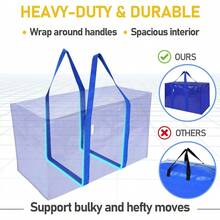 Extra Large And Ultra-Durable 24 Gallon Collapsible Moving Bag With Handles, Zipper And Label Pockets. - 2 Counts - View 9