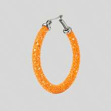 Women's Colorful Glitter Hoop Earrings For Carnival, Sparkle, And Parties - 銀色 - 查看 5