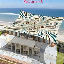 1pc 2D Digital Print Sun Shade Cloth, 5 Different Geometric Abstract Stripe Patterns, Features Include Printed Pattern, Windproof, Detachable, Lightweight, Semi-Shading, Dustproof, Durable - Multicolor - View 19