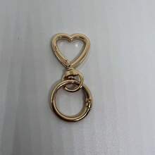 Fashionable Versatile Heart Shaped Spring Ring Bag Keychain Pendant Accessory - Gold - View 5