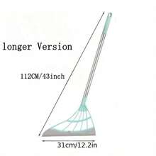 1pc Magic Broom Longer Version 112cm/43inch Rubber Strip Broom Broom Silicone Sweep Cleaning Floor Wiper Silicone Broom Domestic Toilet Lazy Broom ,A Broom Beloved By Young People, Middle-Aged Women, And The Elderly - 深灰色 - 查看 5