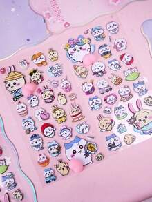 可爱贴纸，创意高档Usaqi Xiaoba DIY手册装饰贴纸，卡通贴纸，水杯装饰贴纸，儿童贴纸，礼物装饰贴纸（部分款式可能存在色差，随机发货） - 彩色 - 查看 3