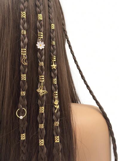 36 delar Y2K-hårspännen och hårspännen i måne-, stjärn-, fjäril- och blommastil, lämpliga för flätning, perfekt present till tjejer och kvinnor, perfekta för baler, fester, musikfestivaler