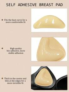 Conjunto de 2 unidades de protetores de mamilo triangulares autoadesivos e reutilizáveis de dupla face para sutiã feminino, ideais para levantar os mamilos e outros usos esportivos, roupas de banho e muito mais. - Multicolorido - Ver 7