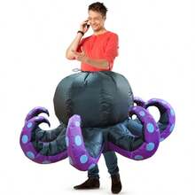 1pc Adult Inflatable Octopus Costume, Unisex Inflatable Costume - Full Body Heart-Themed Fancy Dress, Suitable For Halloween, Carnival, Christmas And Various Event Parties