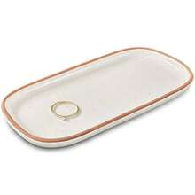 Mora Small Ceramic Decorative Tray – Rectangle 6.4 Inch Dish For Jewelry, Perfume, Makeup, Accessories, Candle, In The Bathroom Vanity, Bedside, Or Kitchen Counter – Cute Organizer – White - 香草白 - 查看 1