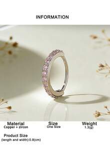 1pc Fashionable Hip-Hop Micro-Inlaid Rhinestone Nose Ring Jewelry For Women