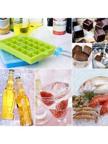 1pc 24-Cavity Silicone Ice Cube Tray With Lid, Flexible Silicone Ice Cube Mold With Cover, Ice Cube Maker, Kitchen DIY, Long-Lasting Drink Chiller For Whiskey And Cocktails, Reusable - Multicolor - View 5