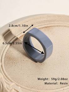 1件新款加厚树脂糖果色不对称弧形设计手镯，优雅波西米亚风格纯色手镯，时尚饰品，适合女性、女孩、女士佩戴，适合日常、派对、旅行等场合，颜色可选：黄色、蓝色、红色、灰色、酒红色、咖啡色、粉色、紫红色、薄荷绿、紫色、橙色、黑色 - 彩色 - 查看 5