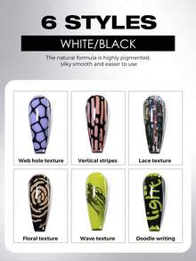 JTING Newest Arrival 5G Poke Gel White Black Color Poking Gel Polish With Poking Base Coat Lace Gel Nail Polish For Nail Art Nail Polish And Home Nails - Multicolor - View 3