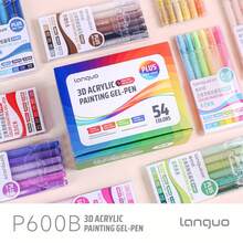 languo 54-Colour Gradient Gel Pen Set, 1.0mm Nib, 3D Acrylic Painting Effect, Suitable For Note-Taking, Student Studies, Colouring And Painting, Craft And Art Projects, Stationery Supplies.