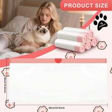 1pc HDPE New Material Cat Litter/Dog Waste Bag, Scoop-Free Disposable Thick Trash Bags, Large Size Roll Delivery - White - View 6