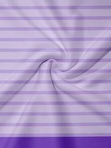 Men's Casual Striped Print Short Sleeve Polo Shirt Summer Sports - Violet Purple - View 4