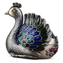 Peacock Metal Ashtray With Lid Windproof Portable Cigarette Ashtray For Indoor Or Outdoor Use Ash Holder For Smokers Desktop Smoking Ash Tray For Patio Porch Reception Decoration Bronzebeauty - Bronze - View 2