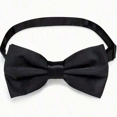 Elegant Black Bow Tie - Formal Tuxedo Style - Adjustable, One Size - Suitable For Suits, Uniforms And Special Occasions