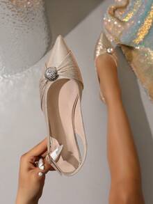 New Fashion Women's Pointed Toe Bow Tie Mary Jane Casual Flat Shoes, Backless Sandals