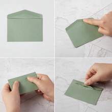 120 Pack Kraft Mini Envelopes Small Envelopes Se--Adhesive Tiny Pockets For Business Cards Christmas Holiday Small Gift Cards Invitations Cards(4.13\*2.76\) (Sage-Green) - 鼠尾草綠 - 查看 4