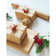 Kraft Paper Roll 12\ X 98ft, Brown Craft Paper 80GMS For Gift Package/Bouquet Flower Wrapping/ Arts Drawing/Bulletin Board/DIY/Box Moving Filler/Shipping Supplies/Table Cover, Unwaxed & Uncoated - 12吋x98英尺-棕色 - 查看 4