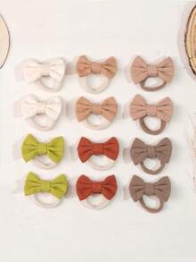 20/40Pcs Assorted Colors Soft Fabric Bow Elastic Hair Ties For Girls ,Soft Fabric No-Slip Breathable Hair Accessories For Easter Egg Hunt Spring Picnic Garden Party Daily Outfit Photo Prop - Multicolor - View 11