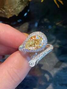 1枚精美立方氧化锆戒指，适合女性，可用于婚礼、订婚、情人节、派对等场合，是理想的礼物之选。 - 1# - 查看 3